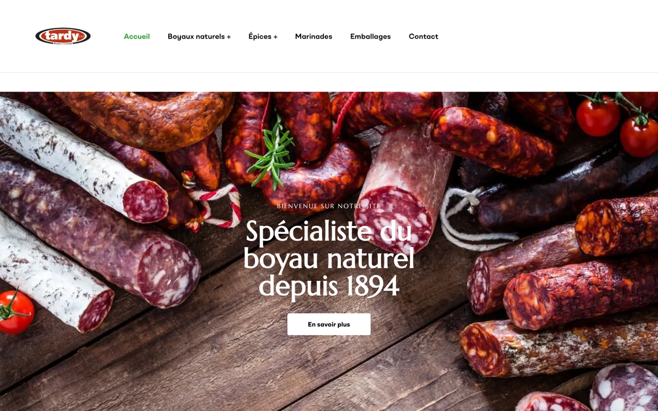 Page d’accueil du site Casing Tardy